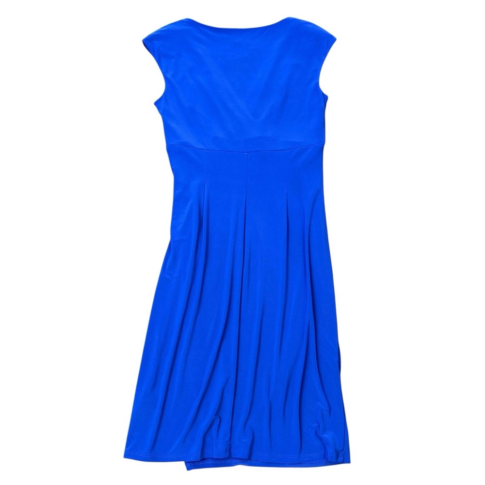 Lauren Ralph Lauren Faux Wrap Sheath Royal Blue Dress Size 6 #325 - Picture 3 of 8